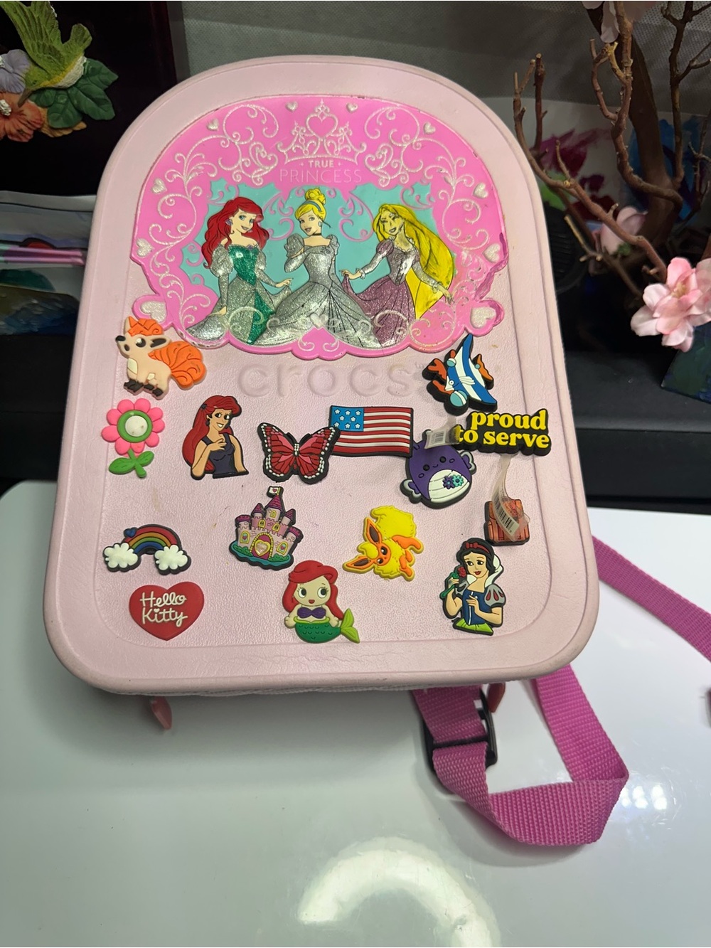 CROCS Pink Disney Princess Crocs Backpack with Jibbitz Charms